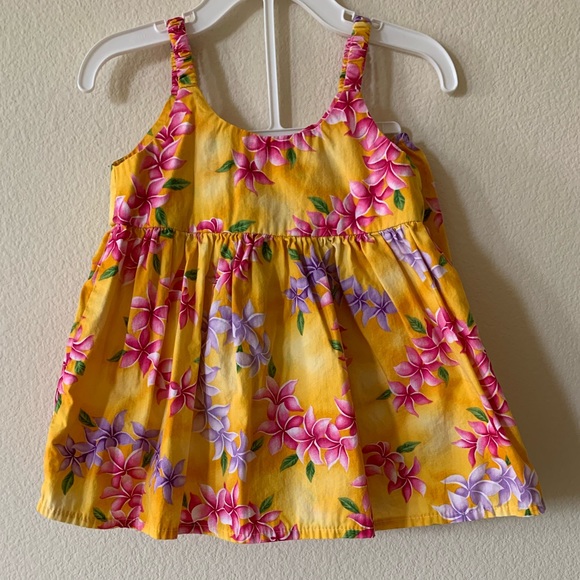 Bright yellow Hawaiian dress size 24 months - Picture 2 of 4